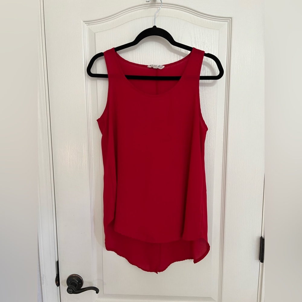 Red Pink Rose tank top